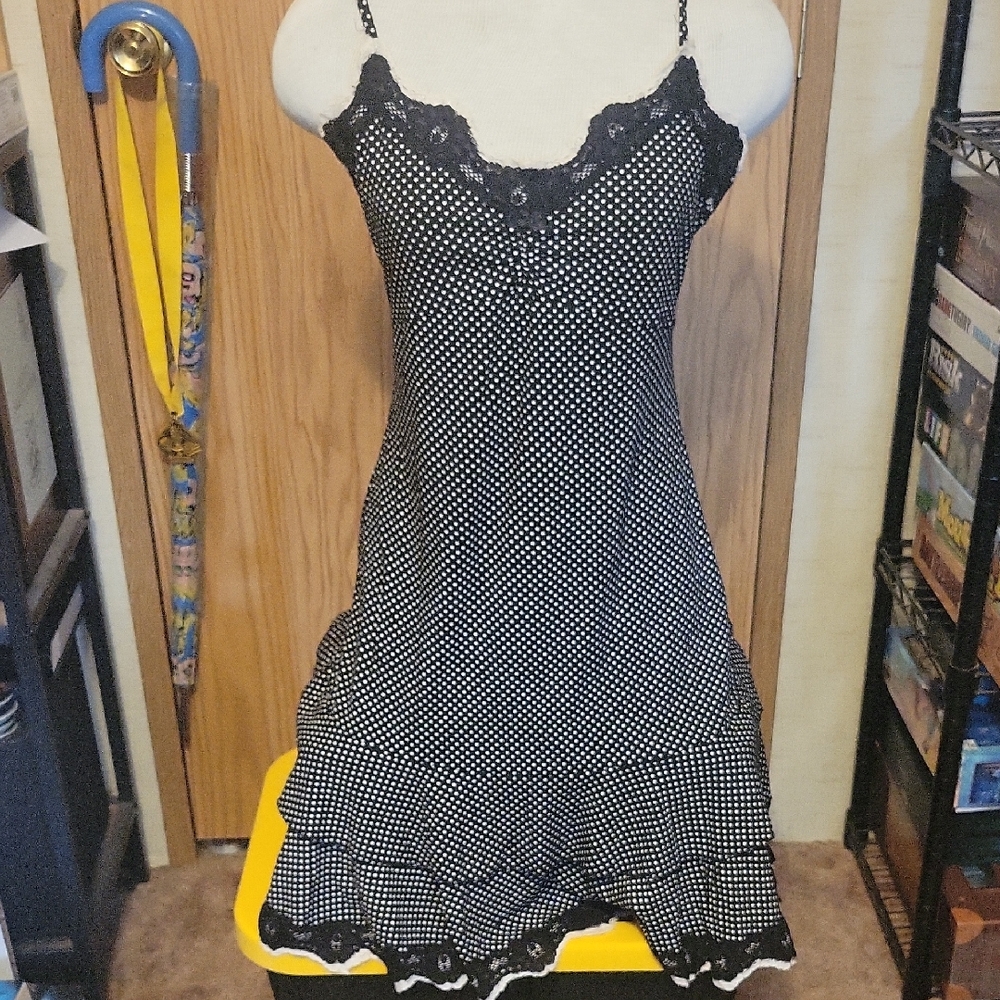 Elegant Black Polka Dot Dress